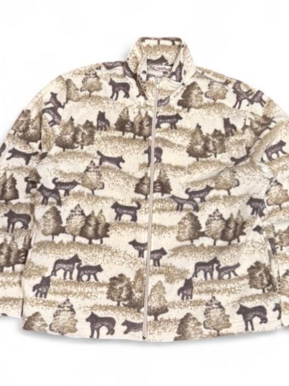 Vintage Nick & Iarah Nature Wolf Fleece Zip Up Sweater